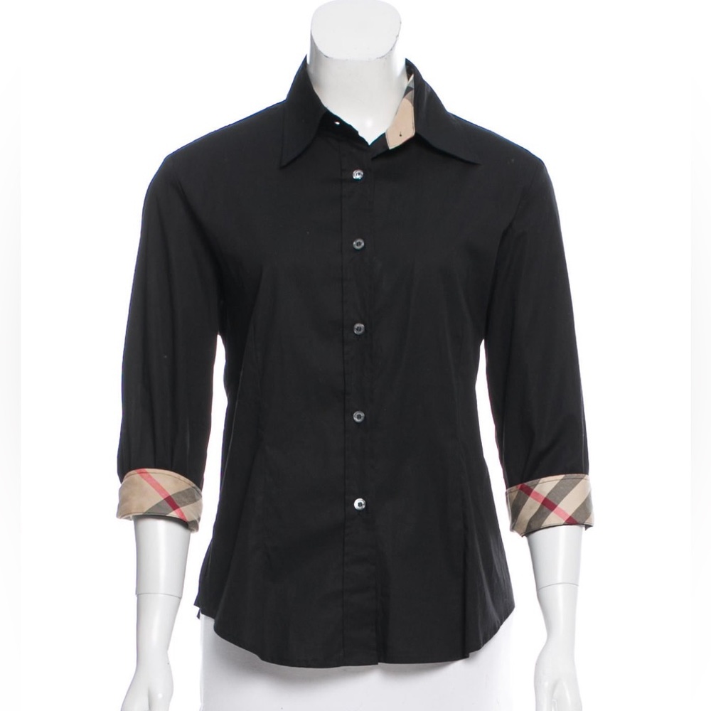 Burberry Collard Button Up Top